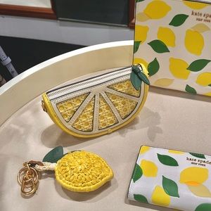 Kate Spade Lemon Drop Embellished Leather Mini Purse with Chain